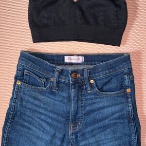 Madewell 10” High-Rise Skinny Straight jeans in dark medium wash